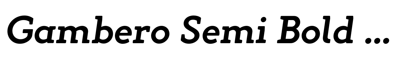 Gambero Semi Bold Italic